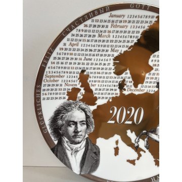 PIATTO FORNASETTI CALENDARIO ANNO 2020 n° 469/850 ø 24 cm CERAMICA italy epoca