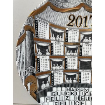 PIATTO FORNASETTI CALENDARIO ANNO 2017 n° 150/700 ø 24 cm CERAMICA italy epoca