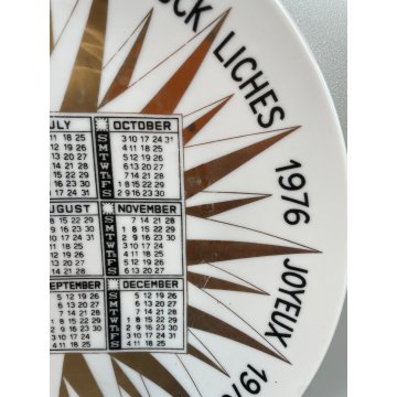 PIATTO FORNASETTI CALENDARIO ANNO 1976 n° 9 ø 24 cm CERAMICA italy epoca