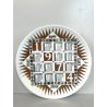 RARO PIATTO FORNASETTI CALENDARIO ANNO 1974 n° 7 ø 24 cm CERAMICA italy epoca
