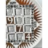 RARO PIATTO FORNASETTI CALENDARIO ANNO 1974 n° 7 ø 24 cm CERAMICA italy epoca