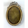 ANTICA PICCOLA CORNICE ovale MINIATURA PORTAFOTO portaritratto OTTONE liberty