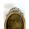 ANTICA PICCOLA CORNICE ovale MINIATURA PORTAFOTO portaritratto OTTONE liberty
