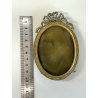 ANTICA PICCOLA CORNICE ovale MINIATURA PORTAFOTO portaritratto OTTONE liberty