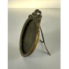 ANTICA PICCOLA CORNICE ovale MINIATURA PORTAFOTO portaritratto OTTONE liberty