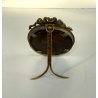 ANTICA PICCOLA CORNICE ovale MINIATURA PORTAFOTO portaritratto OTTONE liberty