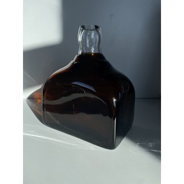 BOTTIGLIA VASO VINTAGE VETRO Murano GLASS COLOR AMBRA DESIGN Flamant '900