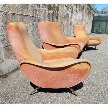 DESIGN SET DIVANO POLTRONE "LADY" ATTR. Marco Zanuso ANNI 50 SOFA SALOTTO EPOCA