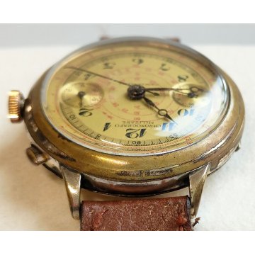 ANTICO OROLOGIO POLSO D'Ascia Napoli CHRONOGRAFO MILITARE monopulsante LANDERON