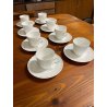SERVIZIO CAFFE 8 pers. Vecchio Richard Ginori BIANCO PORCELLANA TAZZINA PIATTINO