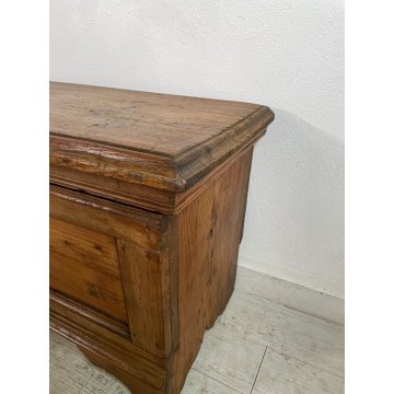 ANTICA GRANDE CASSAPANCA legno LARICE 186 cm epoca 1800 OLD WOOD CHEST FORMELLA