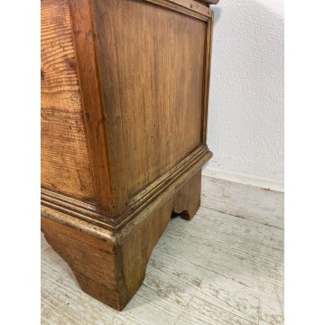 ANTICA PICCOLA CASSAPANCA legno NOCE 109 cm epoca 1800 OLD WOOD CHEST FORMELLA