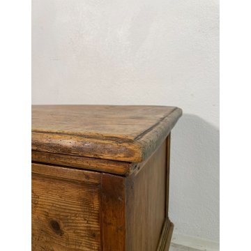 ANTICA PICCOLA CASSAPANCA legno NOCE 109 cm epoca 1800 OLD WOOD CHEST FORMELLA