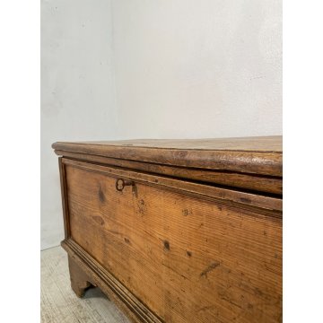 ANTICA PICCOLA CASSAPANCA legno NOCE 109 cm epoca 1800 OLD WOOD CHEST FORMELLA