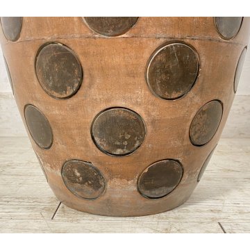 ANTICO VASO PORTA OMBRELLI CERAMICA Gastone Batignani ANNI 40 CERCHI VASE DESIGN