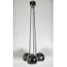 LAMPADARIO SOSPENSIONE DESIGN Goffredo Reggiani ANNI 60 METALLO CROMATO 3 LUCI