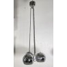 LAMPADARIO SOSPENSIONE DESIGN Goffredo Reggiani ANNI 60 METALLO CROMATO 3 LUCI