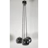 LAMPADARIO SOSPENSIONE DESIGN Goffredo Reggiani ANNI 60 METALLO CROMATO 3 LUCI