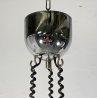 LAMPADARIO SOSPENSIONE DESIGN Goffredo Reggiani ANNI 60 METALLO CROMATO 3 LUCI