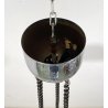 LAMPADARIO SOSPENSIONE DESIGN Goffredo Reggiani ANNI 60 METALLO CROMATO 3 LUCI