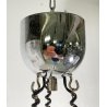 LAMPADARIO SOSPENSIONE DESIGN Goffredo Reggiani ANNI 60 METALLO CROMATO 3 LUCI