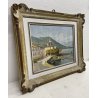 COPPIA QUADRO DIPINTO OLIO FIRMA Carlo PAESAGGIO Lacustre Lugano e LAGO MAGGIORE