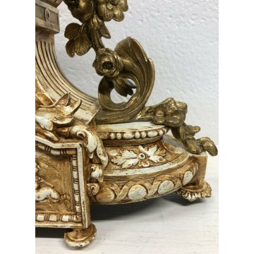 ANTICO OROLOGIO TAVOLO ANTIMONIO DORATO PUTTI PARIGINA LIBERTY 900 PENDOLO EPOCA
