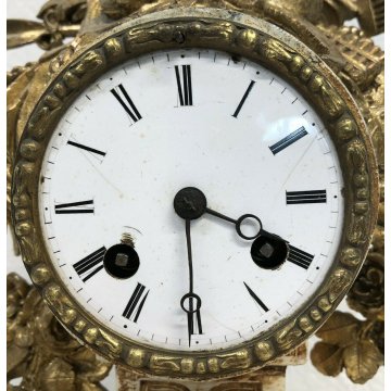 ANTICO OROLOGIO TAVOLO ANTIMONIO DORATO PUTTI PARIGINA LIBERTY 900 PENDOLO EPOCA