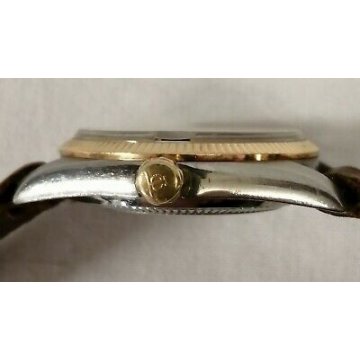 OROLOGIO POLSO LUSSO Baume & Mercier BAUMATIC anni 60 ACCIAIO ORO OLD WATCH DATA