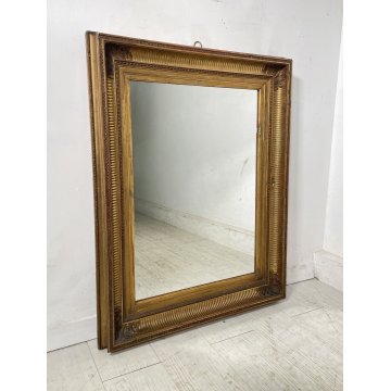 ANTICA SPECCHIERA CORNICE IMPERO epoca 1800 OLD SPECCHIO LEGNO DORATA FOGLIA ORO