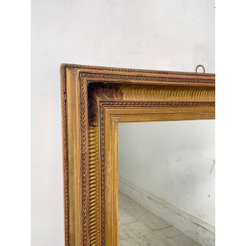 ANTICA SPECCHIERA CORNICE IMPERO epoca 1800 OLD SPECCHIO LEGNO DORATA FOGLIA ORO