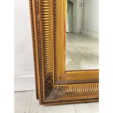 ANTICA SPECCHIERA CORNICE IMPERO epoca 1800 OLD SPECCHIO LEGNO DORATA FOGLIA ORO