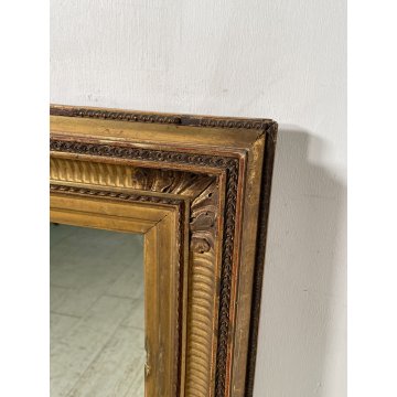 ANTICA SPECCHIERA CORNICE IMPERO epoca 1800 OLD SPECCHIO LEGNO DORATA FOGLIA ORO