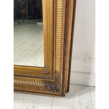 ANTICA SPECCHIERA CORNICE IMPERO epoca 1800 OLD SPECCHIO LEGNO DORATA FOGLIA ORO