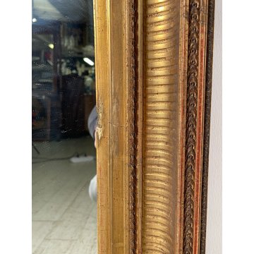 ANTICA SPECCHIERA CORNICE IMPERO epoca 1800 OLD SPECCHIO LEGNO DORATA FOGLIA ORO