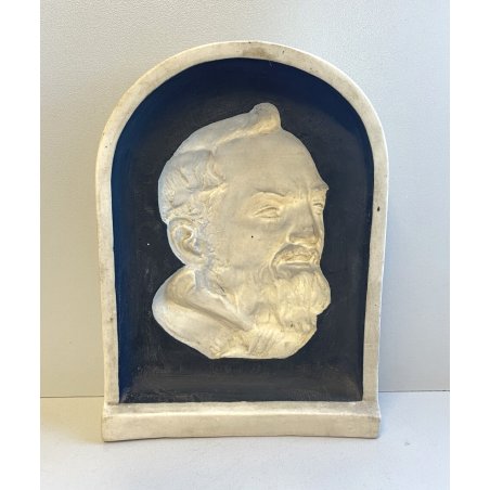 STAMPO BASSORILIEVO PADRE PIO CERAMICA BISCUIT CALCO FORMELLA SCULTURA epoca 900