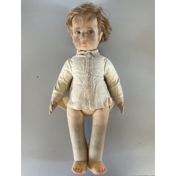 ANTICA BAMBOLA Lenci SERIE 300 SCHOOL BOY JUETES DOLL Poupé 43 cm/h FELT 1930