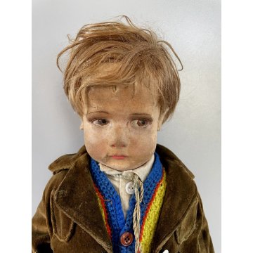 ANTICA BAMBOLA Lenci SERIE 300 SCHOOL BOY JUETES DOLL Poupé 43 cm/h FELT 1930