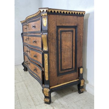 ANTICO COMÒ CANTERANO LOMBARDO LEGNO NOCE 4 CASSETTI 1600 BERGAMASCO CASSETTONE