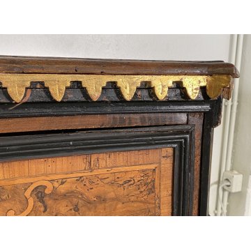 ANTICO COMÒ CANTERANO LOMBARDO LEGNO NOCE 4 CASSETTI 1600 BERGAMASCO CASSETTONE