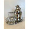 VINTAGE SET CARAFFA TERMICA BICCHIERE VASSOIO SILVERPLATED "Standard" Cusano '60