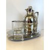 VINTAGE SET CARAFFA TERMICA BICCHIERE VASSOIO SILVERPLATED "Standard" Cusano '60