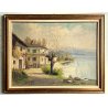 QUADRO DIPINTO OLIO Ercole Magrotti PAESAGGIO LAGO MAGGIORE LAGO VARESE '20/'30