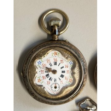 LOTTO 8 pz. OROLOGIO TASCA Monachina POLSO Argento EPOCA 900 OLD POCKET WATCH