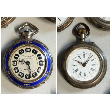 LOTTO 8 pz. OROLOGIO TASCA Monachina POLSO Argento EPOCA 900 OLD POCKET WATCH