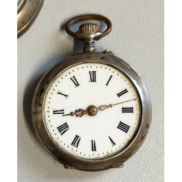 LOTTO 8 pz. OROLOGIO TASCA Monachina POLSO Argento EPOCA 900 OLD POCKET WATCH