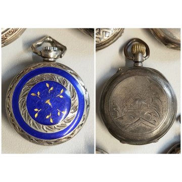 LOTTO 8 pz. OROLOGIO TASCA Monachina POLSO Argento EPOCA 900 OLD POCKET WATCH