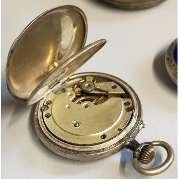 LOTTO 8 pz. OROLOGIO TASCA Monachina POLSO Argento EPOCA 900 OLD POCKET WATCH