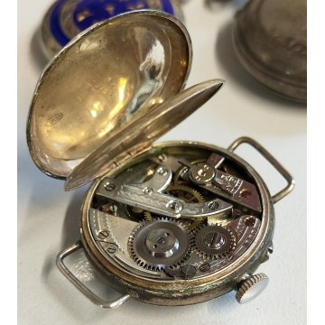 LOTTO 8 pz. OROLOGIO TASCA Monachina POLSO Argento EPOCA 900 OLD POCKET WATCH