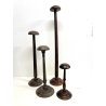 ANTICO LOTTO ESPOSITORE PORTA CAPPELLO/PARRUCCA LEGNO 4 MISURE VETRINA NEGOZIO